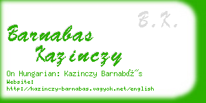 barnabas kazinczy business card